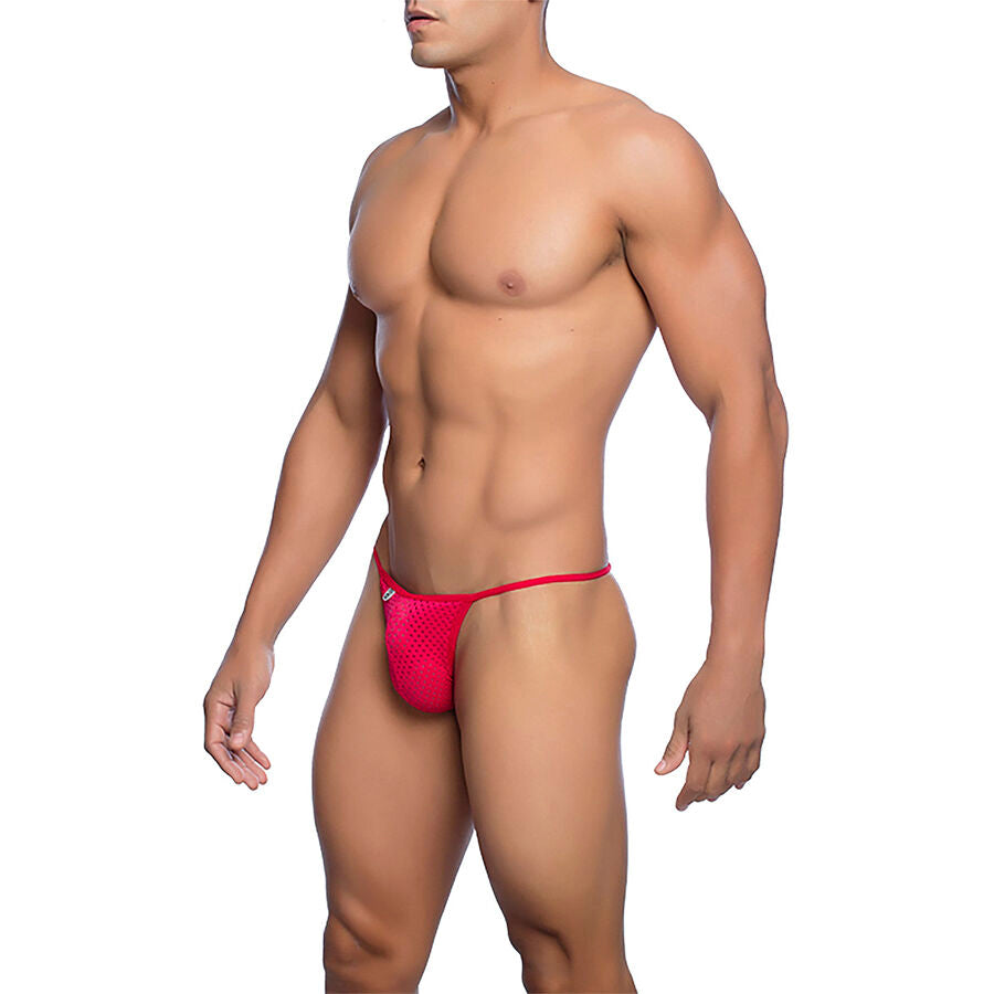 MOB - STRING V EN MICROFIBRE ROUGE TAILLE L/XL