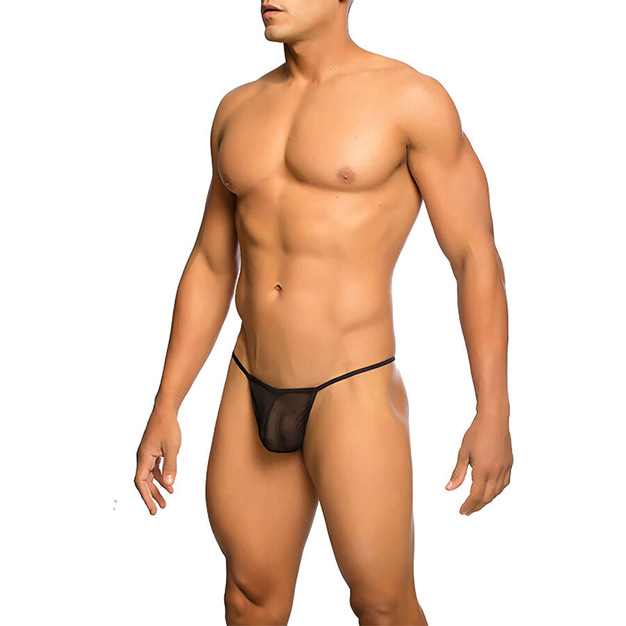 MOB - STRING TRANSPARENT EN FORME DE T NOIR TAILLE S/M