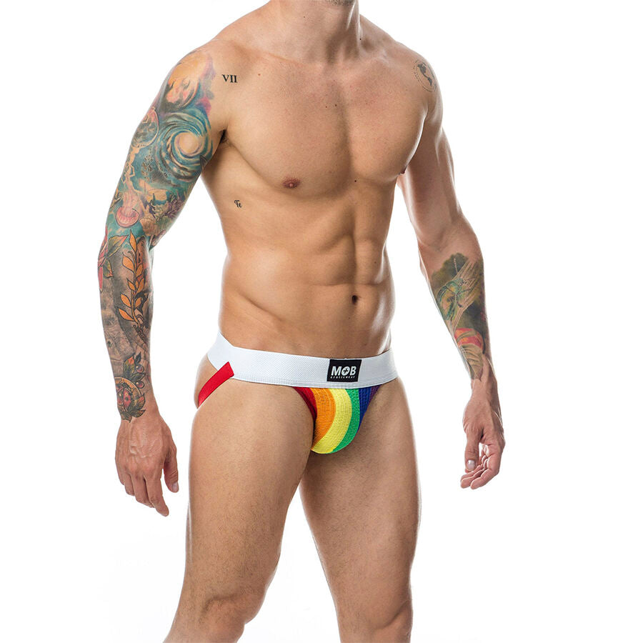 MOB - JOCK CLASSIQUE À RAYURES ARC-EN-CIEL TAILLE S