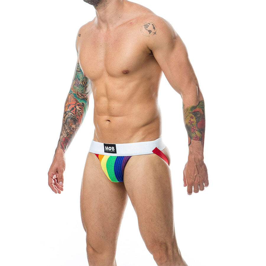 MOB - JOCK CLASSIQUE À RAYURES ARC-EN-CIEL TAILLE S