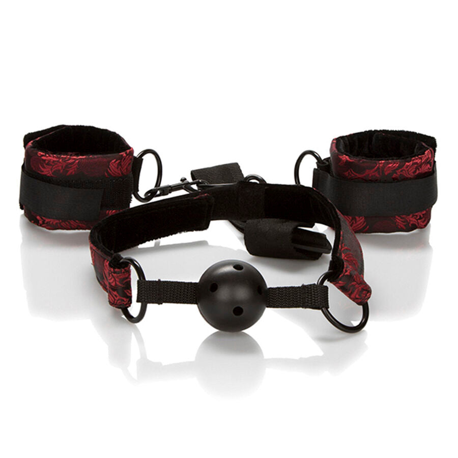 CALEXOTICS - SCANDAL BÂILLON BOULE RESPIRANT AVEC MENOTTES
