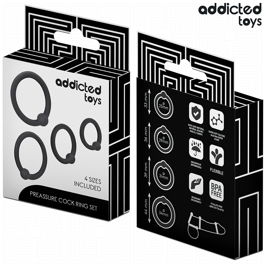 ADDICTED TOYS - LOT D'ANNEAUX EN SILICONE À PRESSION