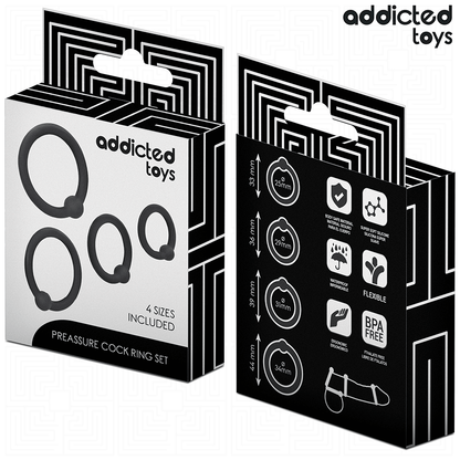 ADDICTED TOYS - LOT D'ANNEAUX EN SILICONE À PRESSION