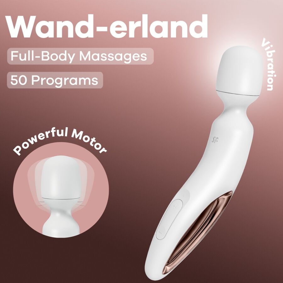 SATISFYER - WAND ERLAND MASSEUR VIBRANT BLANC
