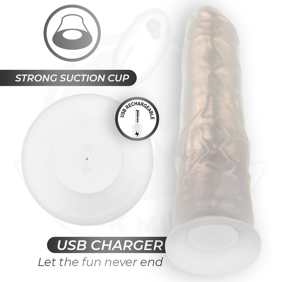 COCK MILLER - GODE AVEC VENTOUSE, LUMIÈRES ET VIBRATIONS AVEC TÉLÉCOMMANDE BLANC 20,5 CM