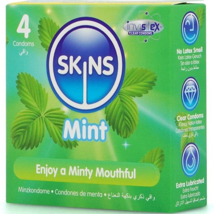 SKINS - PACK DE 4 PRÉSERVATIFS PREMIUM MENTHE