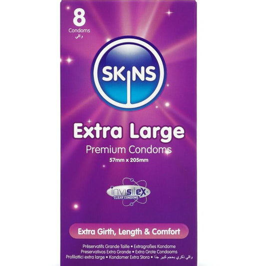 SKINS - PACK DE 8 PRÉSERVATIFS EXTRA LARGES PREMIUM