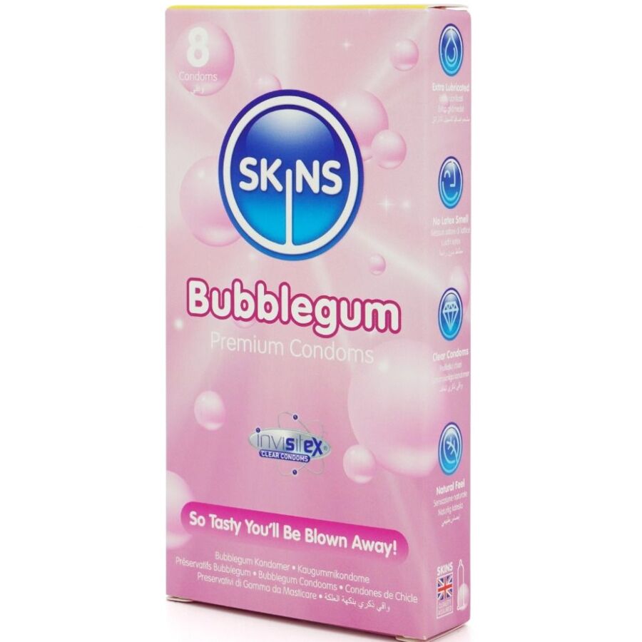 SKINS - PACK DE 8 PRÉSERVATIFS PREMIUM BUBBLEGUM