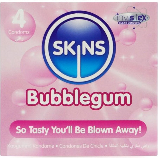 SKINS - PACK DE 4 PRÉSERVATIFS BUBBLEGUM PREMIUM