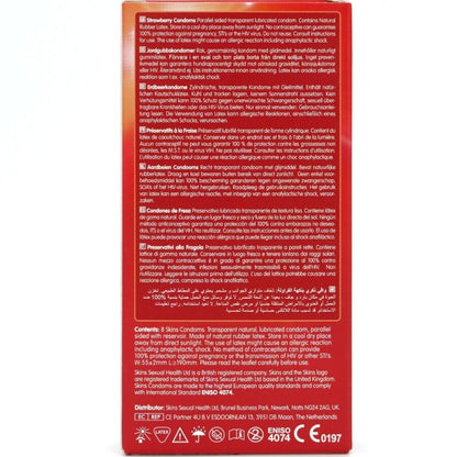 SKINS - PACK DE 8 PRÉSERVATIFS PREMIUM FRAISE