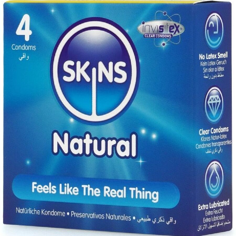 SKINS - PACK DE 4 PRÉSERVATIFS NATURELS PREMIUM