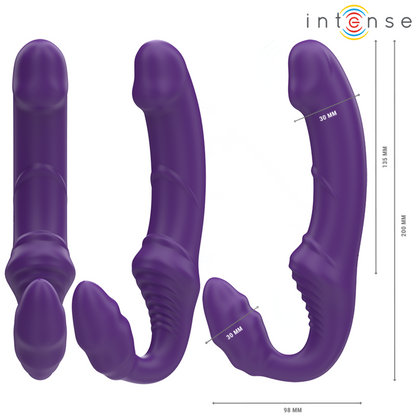 INTENSE - JILL DOUBLE VIBRATEUR 20 CM VIOLET TÉLÉCOMMANDE