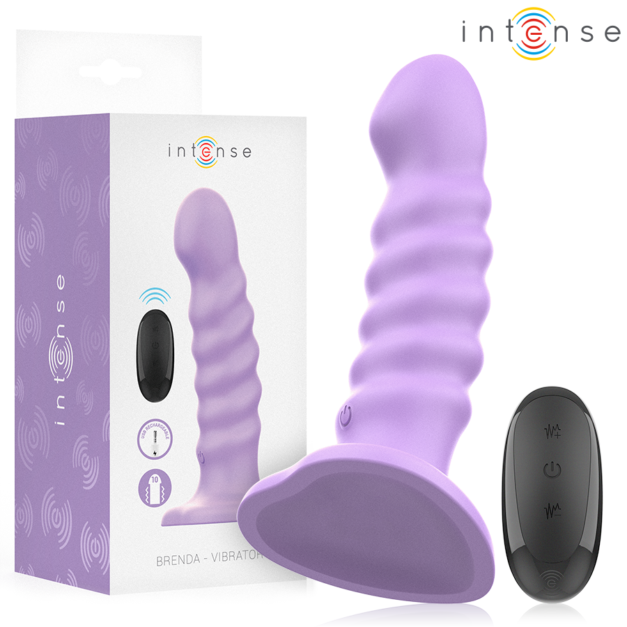 INTENSE - BRENDA VIBRATEUR TAILLE M DESIGN SPIRALE 10 VIBRATIONS VIOLET TÉLÉCOMMANDE