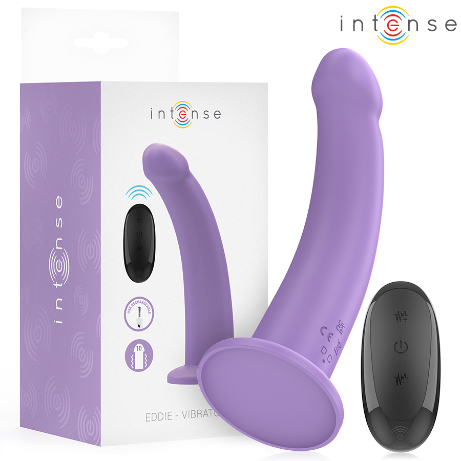 INTENSE - EDDIE VIBRATEUR 17,5 CM 10 VIBRATIONS VIOLET TÉLÉCOMMANDE