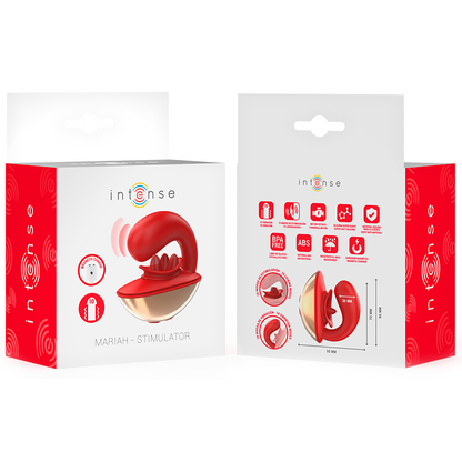 INTENSE - VIBRATEUR & STIMULATEUR MARIAH EN FORME DE U 10 VIBRATIONS ROUGE