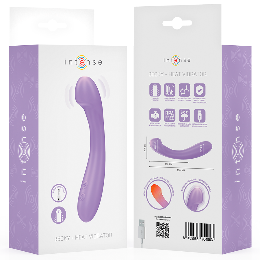INTENSE - BECKY VIBRATEUR 19 CM CHAUFFANT 7 VIBRATIONS VIOLET