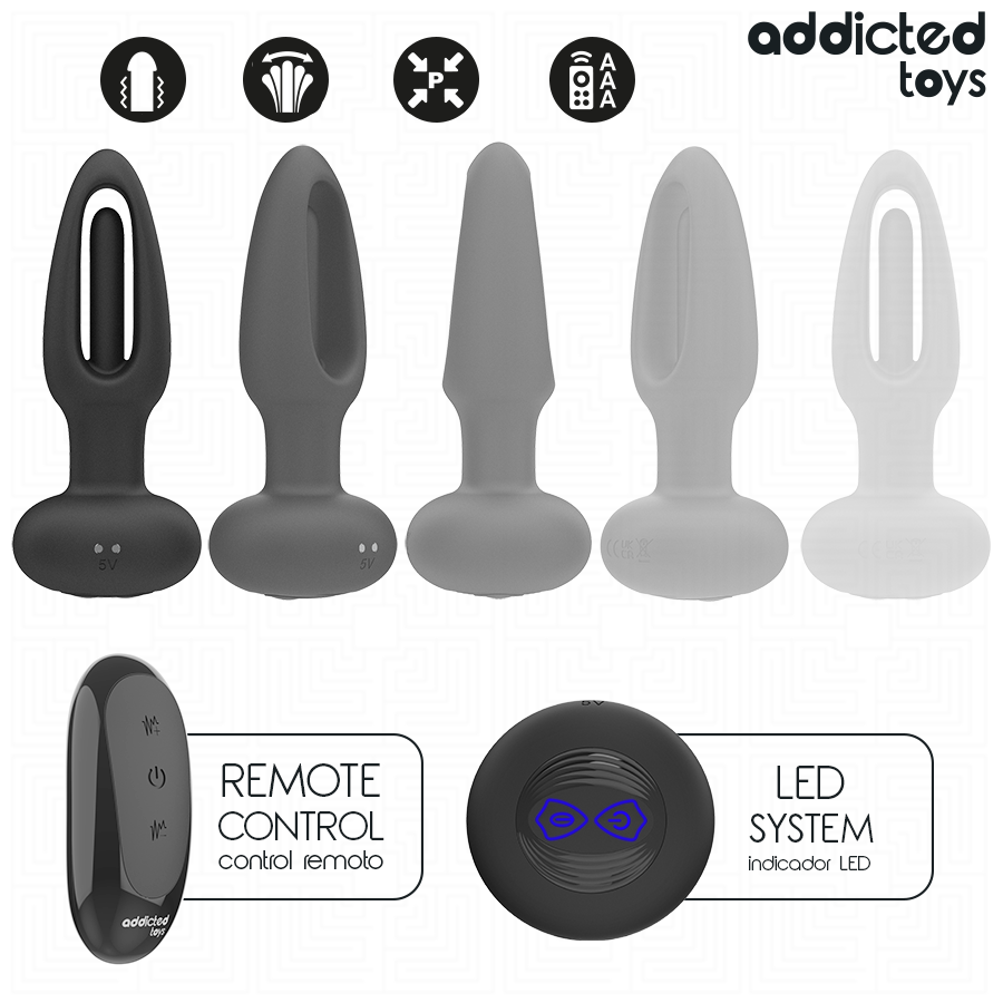 ADDICTED TOYS - PLUG ANAL AVEC LANGUE VIBRANTE ET TÉLÉCOMMANDE