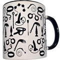 DIABLO PICANTE - TASSE BONDAGE BLANCHE AVEC ANSE NOIRE 370 ML