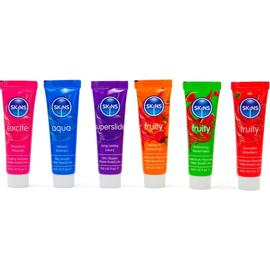 KIT DE LUBRIFIANTS VITAL & FRUITY POUR LA PEAU - 6 x 12 ML