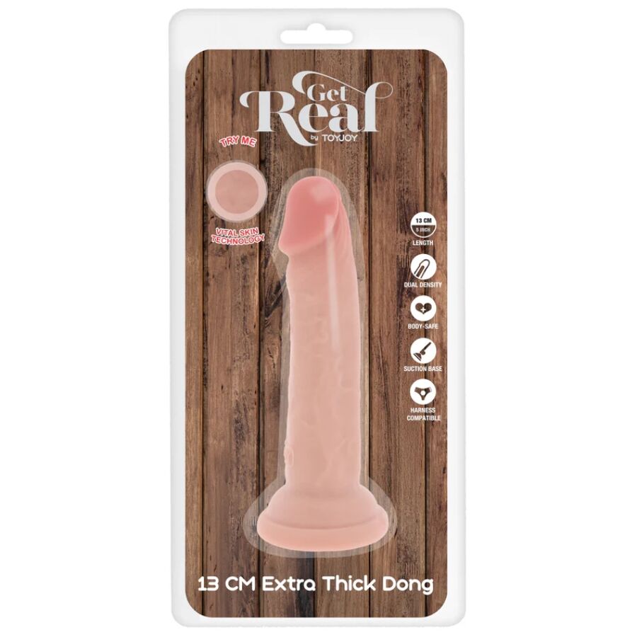 GET REAL - PÉNIS DE LUXE ÉPAIS DOUBLE DENSITÉ EN TPE 13 CM