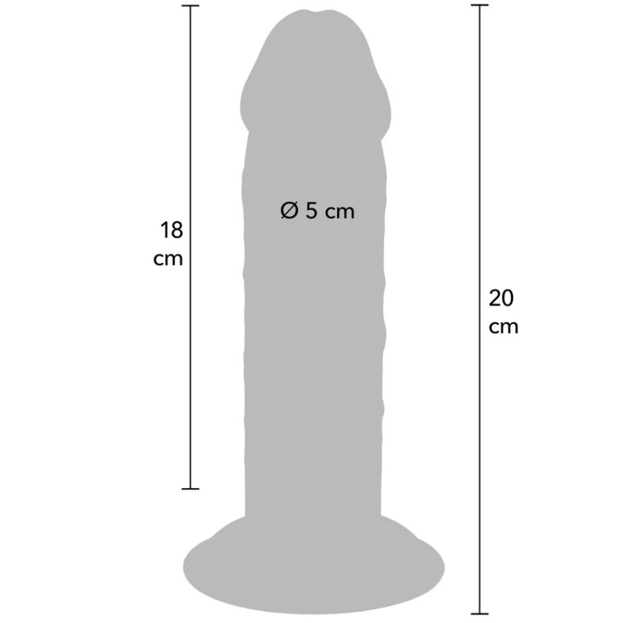 GET REAL - PÉNIS DE LUXE ÉPAIS DOUBLE DENSITÉ EN TPE 20 CM