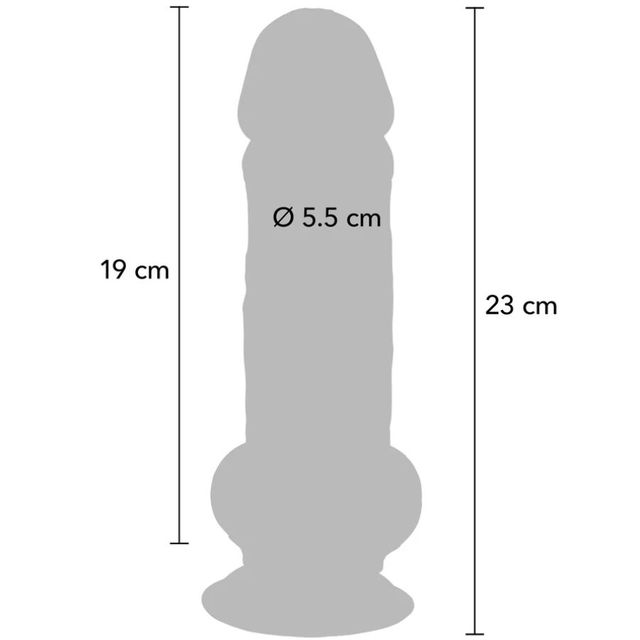 GET REAL - PÉNIS RÉALISTE DE LUXE AVEC TESTICULES EXTRA ÉPAIS DE 23 CM