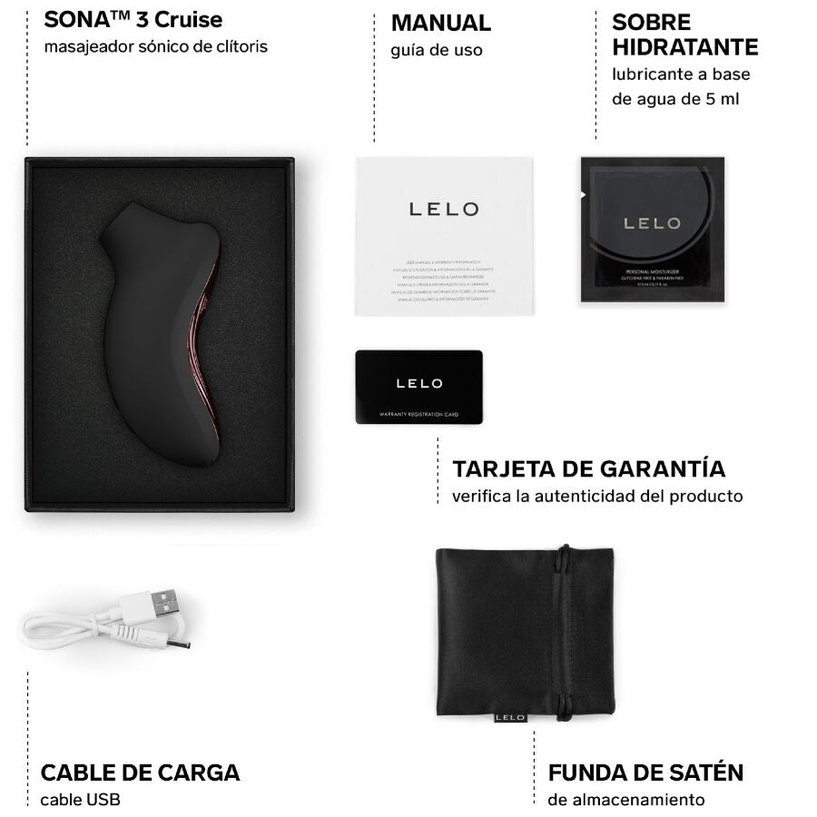 LELO - SONA 3 CRUISE MASSEUR CLITORAL SONIQUE NOIR
