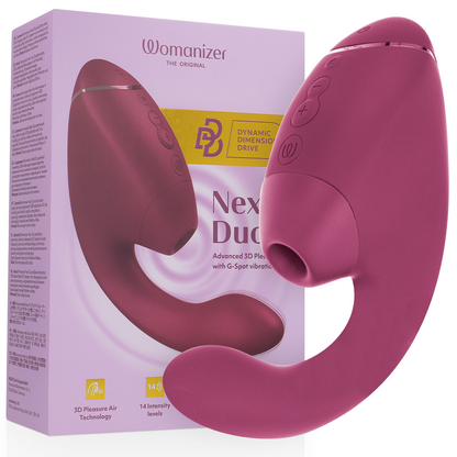 WOMANIZER - DUO NEXT STIMULATEUR CLITORIAL ET DE POINT G DOUBLE ROSE FOYER