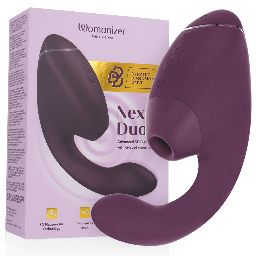 WOMANIZER - DUO NEXT STIMULATEUR CLITORIAL ET DE POINT G DOUBLE VIOLET FONCÉ