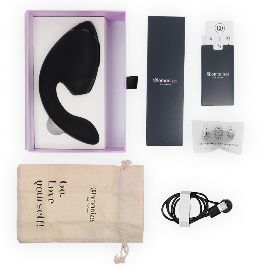 WOMANIZER - DUO NEXT STIMULATEUR CLITORIAL ET DE POINT G DOUBLE NOIR