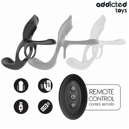 ADDICTED TOYS - ANNEAU DOUBLE PÉNIS AVEC STIMULATEUR CLITORIAL