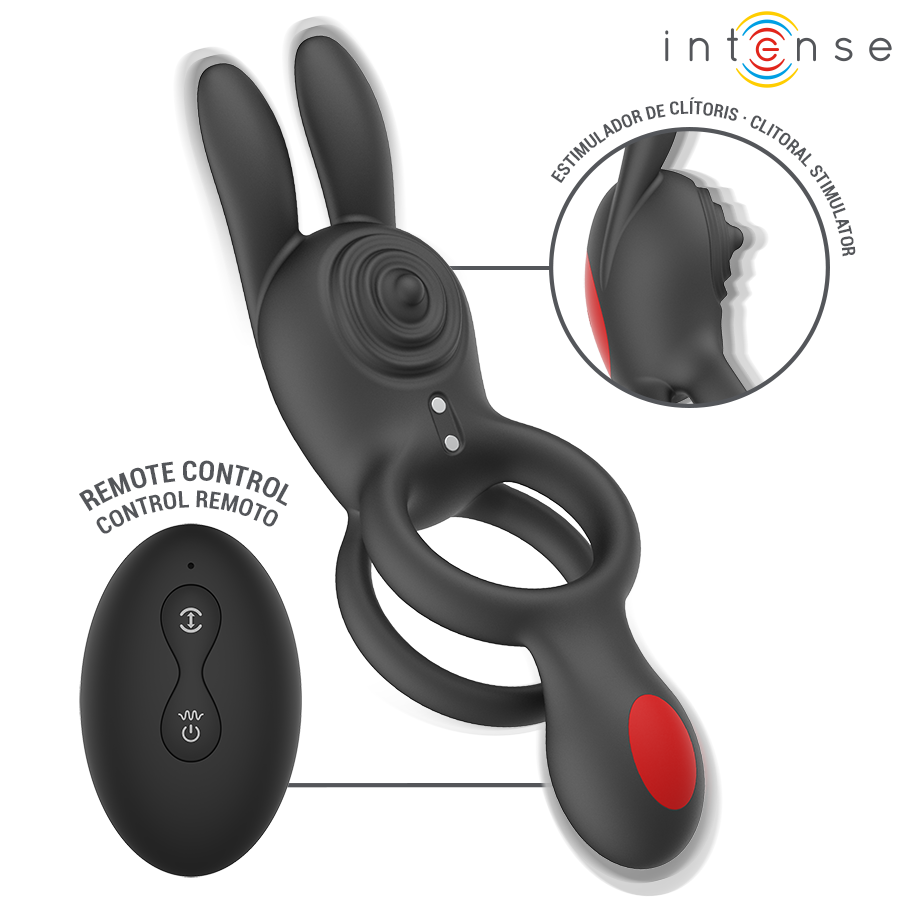 INTENSE - QUINN DOUBLE VIBRATION ANNEAU AVEC TÉLÉCOMMANDE
