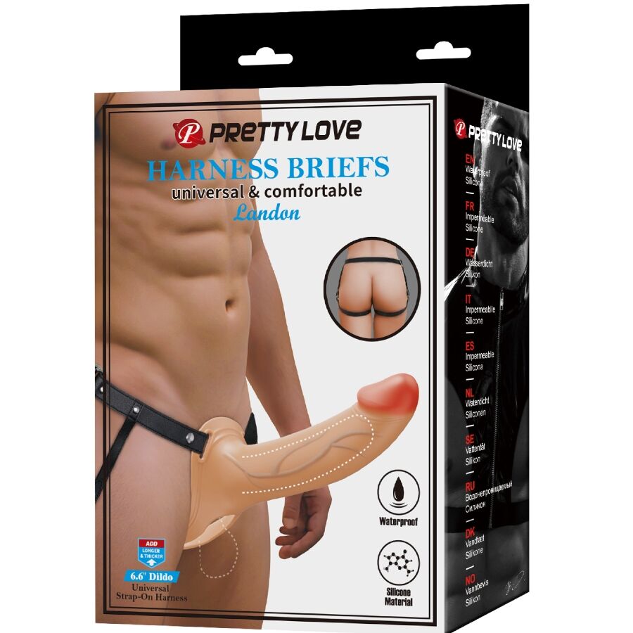 PRETTY LOVE - LANDON LIGHT-SKIN VIBRATING STRAP-ON