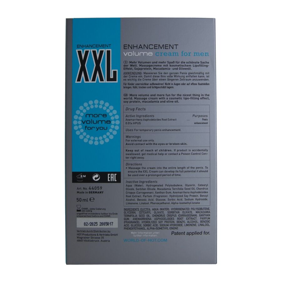 HOT - CRÈME STIMULANTE XXL POUR HOMMES 50 ML
