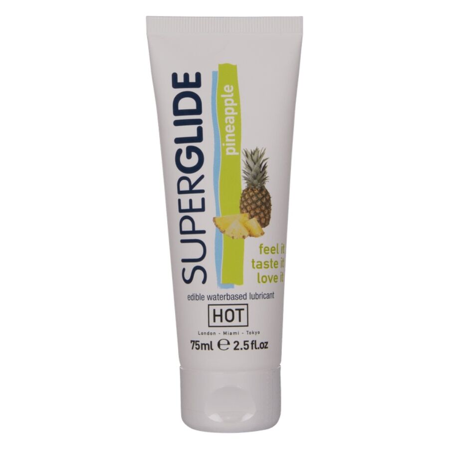 HOT - SUPERGLIDE LUBRIFIANT COMESTIBLE À BASE D'EAU ANANAS 75 ML