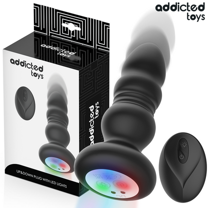 ADDICTED TOYS - PLUG ANAL ROTATIF ET VIBRANT, TÉLÉCOMMANDE AVEC LUMIÈRE LED