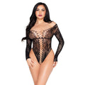 LEG AVENUE - 89370 TEDDY EN RÉSILLE ET DENTELLE NOIR - TAILLE UNIQUE