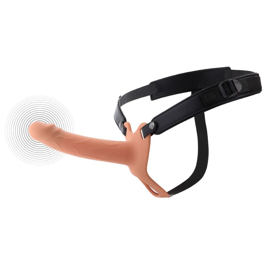 HIDDEN DESIRE - INFERNO MANCHON PÉNIS VIBRANT AVEC STRAP-ON 18 CM