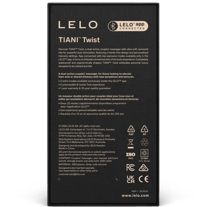 LELO - TIANI TWIST VIBRATEUR POUR COUPLES ROSE PÂLE