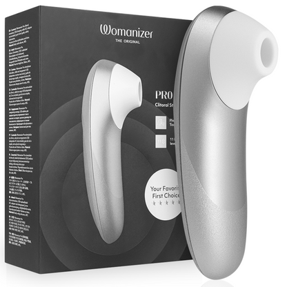 WOMANIZER - STIMULATEUR CLITORIAL VIBRANT PRO GRIS ARGENTÉ