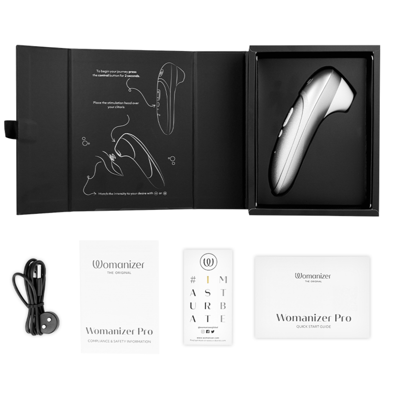 WOMANIZER - STIMULATEUR CLITORIAL VIBRANT PRO GRIS ARGENTÉ