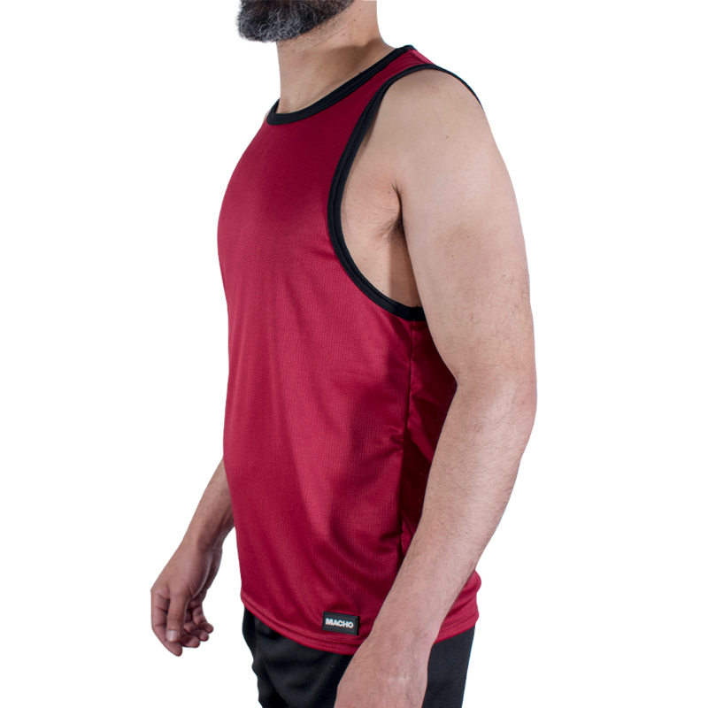 MACHO - CMV003 T-SHIRT DE SPORT MARRON L/XL