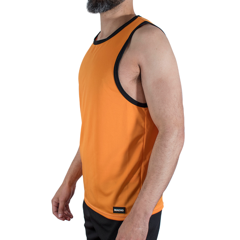 MACHO - CMV005 T-SHIRT DE SPORT ORANGE L/XL
