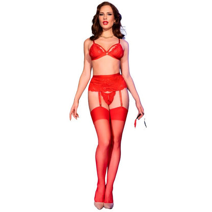 CHILIROSE - CR 4895 ENSEMBLE 5 PIÈCES ROUGE XL