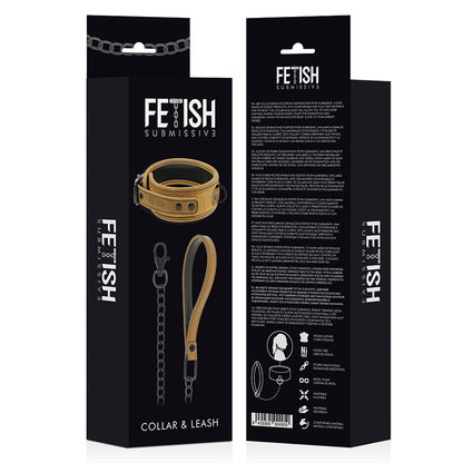 FETISH SUBMISSIVE ORIGIN - COLLIER CHAÎNE DOUBLÉE DE NÉOPRÈNE
